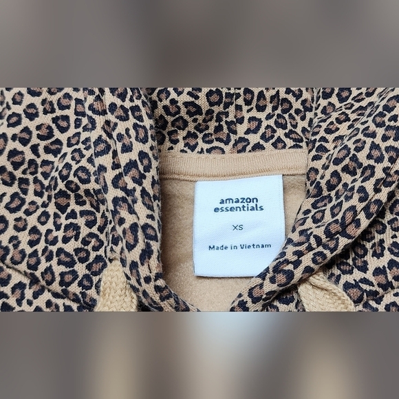 Amazon Essentials Women's  Hooded Tunic Cheetah Print Sweatshirt XS New With Tag - Picture 8 of 8